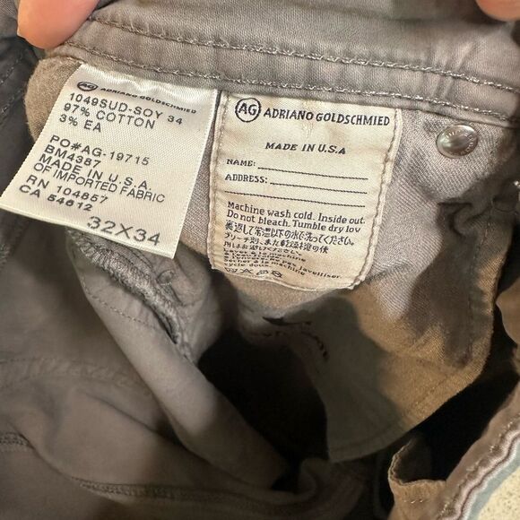 AG Adriano Goldschmied Gray The Protege Straight Leg Jeans Size 32x34 - Picture 12 of 13